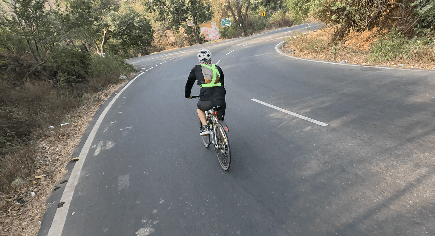 Riding on khandala descent.